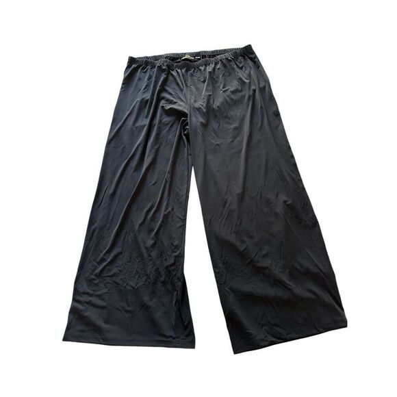 Bob Mackie Pants Black Wide Leg Pull On Stretch Casual Basic 3x - Picture 1 of 10
